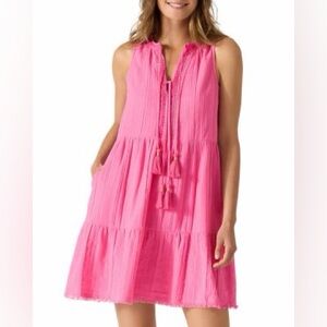 Tommy Bahama Pink Mykonos Cotton Gauze Dress Size L
